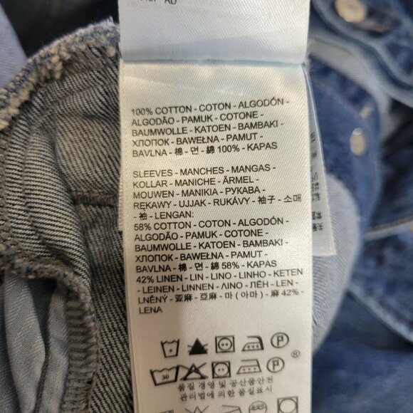 Levis Blue Jean Jacket Small Cotton Linen Blend Country Western Chore Classic - Picture 10 of 11